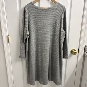 J. Jill Ribbed Knit Tunic Dress XL Petite Long Sleeve Pockets Capsule Wardrobe
